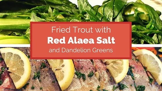 Red Alaea Salt and Dandelion Greens