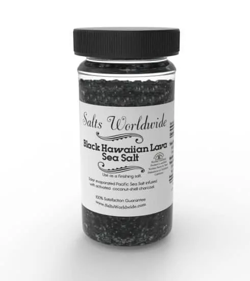 Black lava hawaiian salt jar