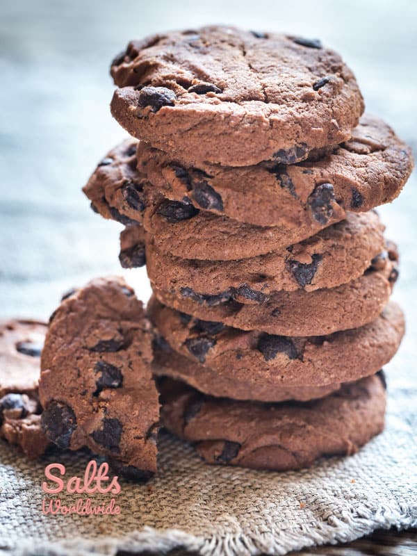double chocolate oatmeal chocolate chip cookies