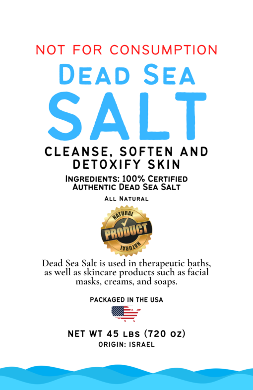 Dead Sea Salt 40lbs Bucket - Unbranded Private Label 4