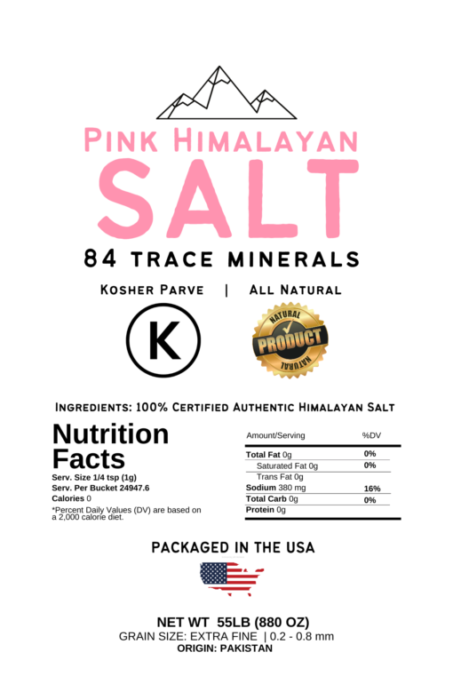 Himalayan Salt 50lbs Bucket - Unbranded Private Label 1