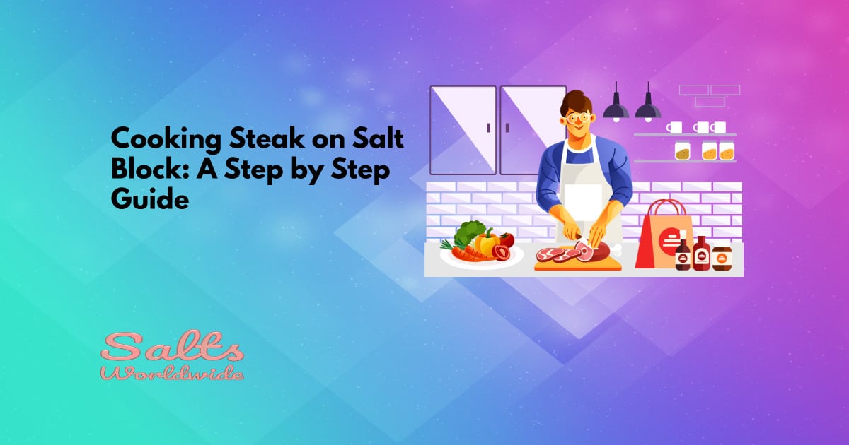 cooking steak on salt block